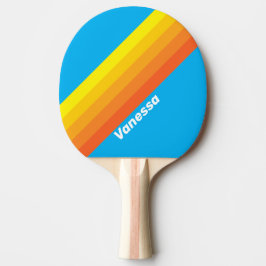 Raquete De Ping Pong Sunburst Sea Stripes with Name