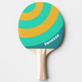 Raquete De Ping Pong Sunlit Seas Circle Stripe with Name