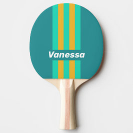Raquete De Ping Pong Sunlit Seas Pin Stripes with Name