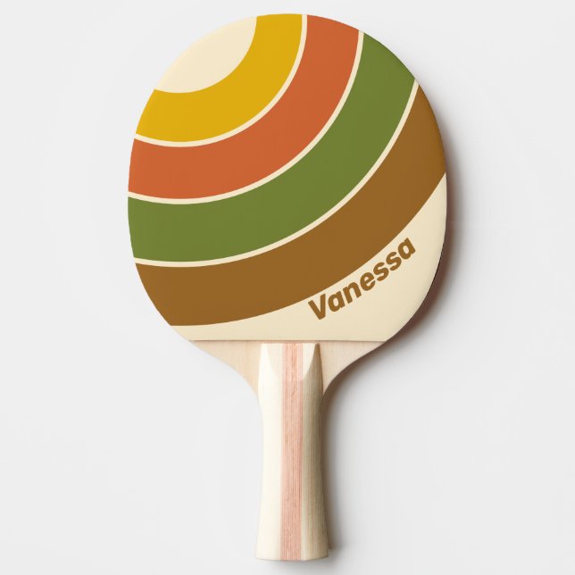 Raquete De Ping Pong Sunrise Clover Circle Stripe with Name (Frente)