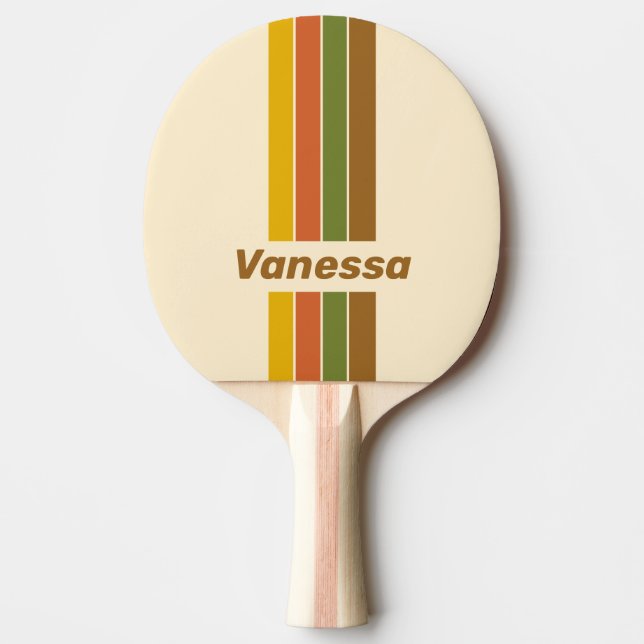 Raquete De Ping Pong Sunrise Clover Pin Striped with Name (Frente)