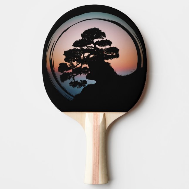 Raquete De Ping Pong Sunset Bonsai Tree Cerâmica Azulejo Organizadora G (Frente)