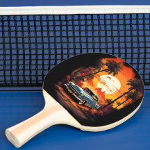 Sunset de carro vintage - Presente para os pavimen