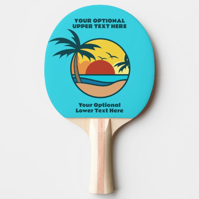 Raquete De Ping Pong Sunset de praia tropical (Frente)