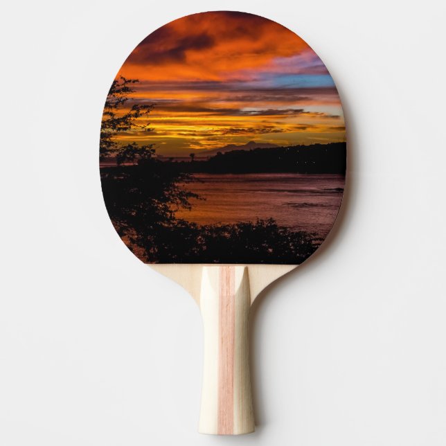 Raquete De Ping Pong Sunset na Praia, Cabo Verde (Frente)