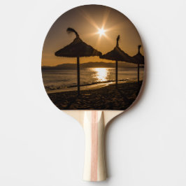 Raquete De Ping Pong Sunset na praia, Maiorca, Espanha