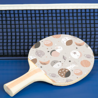 Raquete De Ping Pong Suores Pedaços De Sonho Em Padrão Espacial