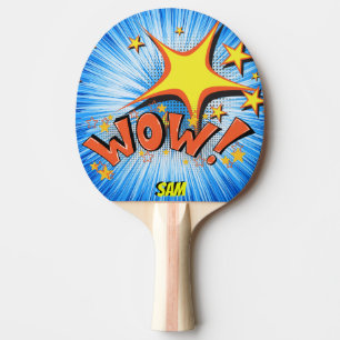 Raquete De Ping Pong Super-herói cómico wow do estilo do pop art!