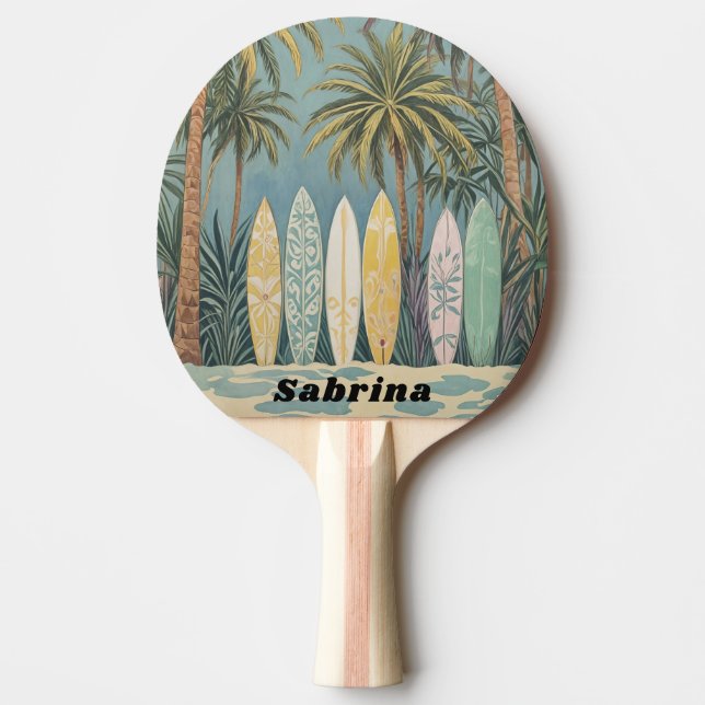 Raquete De Ping Pong Surf, Estilo de Pastel Personalizado (Frente)