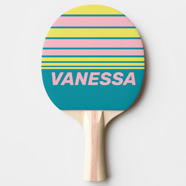 Raquete De Ping Pong Sweet Sea Kiss Horizon Striping with Name (Frente)