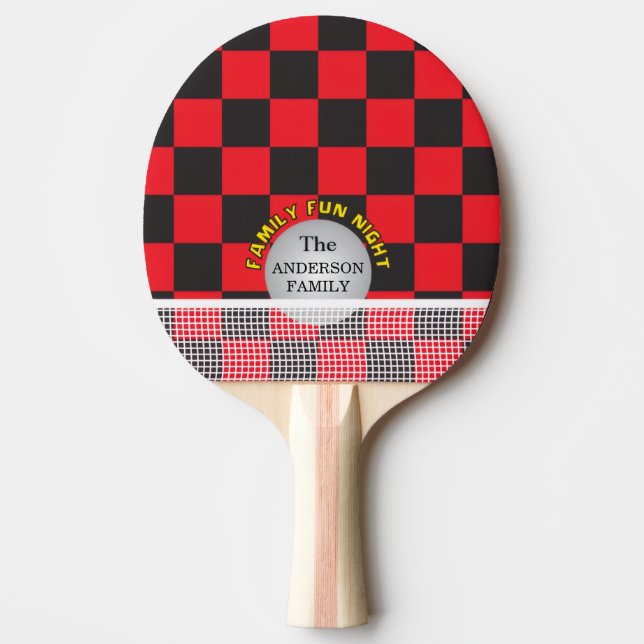 Raquete De Ping Pong Table Tennis, Family Games, Checkerboard (Frente)
