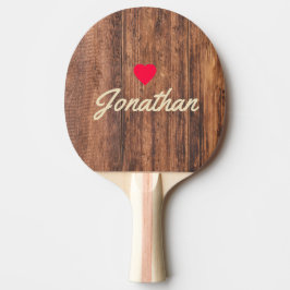 Raquete De Ping Pong Tábua de Corte Usada Assinatura Coração Vintage