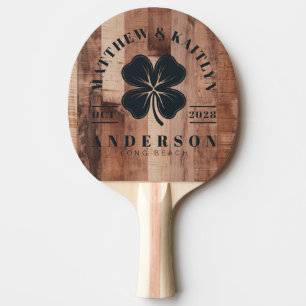Raquete De Ping Pong Tábua de Madeira de Palete Cruz Irlandesa de Trevo