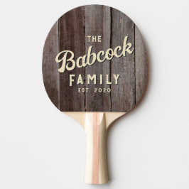 Raquete De Ping Pong Tábuas Antigas Nome da Família e Ano Retro