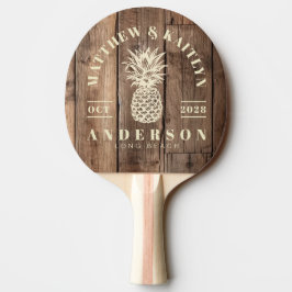 Raquete De Ping Pong Tábuas de assoalho de celeiro Abacaxi Tropical Cas
