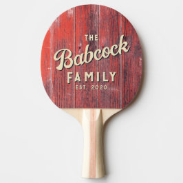 Raquete De Ping Pong Tábuas de Celeiro Desgastadas Nome da Família e An