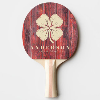 Raquete De Ping Pong Tábuas de Celeiro Desgastadas Trevo de Quatro Folh