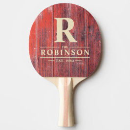 Raquete De Ping Pong Tábuas de Celeiro Distressidas Nome da Família e I