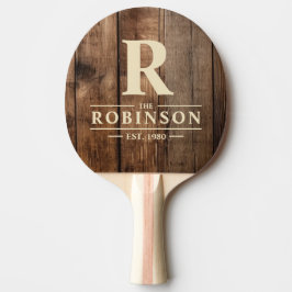 Raquete De Ping Pong Tábuas de Chão de Celeiro Sobrenome & Inicial