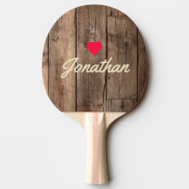 Raquete De Ping Pong Tábuas de Madeira de Celeiro Antigo Coração Assina