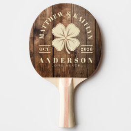 Raquete De Ping Pong Tábuas do Soalho do Celeiro Crista de Casamento d