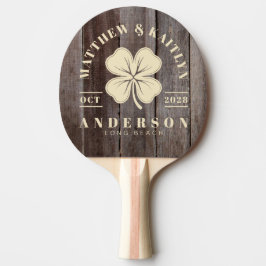 Raquete De Ping Pong Tábuas Vintage Cumeeira de Casamento Trevo Irlandê