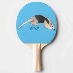 Raquete De Ping Pong Tamandua ilustração de desenho animado