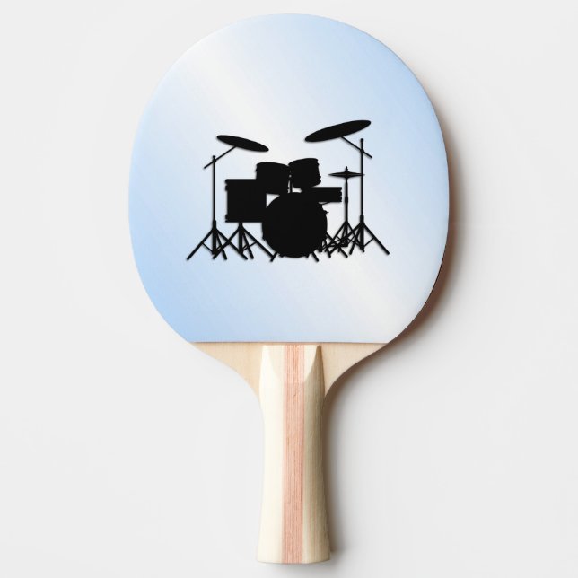Raquete De Ping Pong Tambores Design Azul (Frente)
