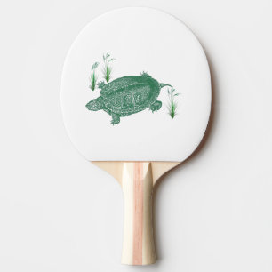 Raquete De Ping Pong Tartaruga do Mar Verde