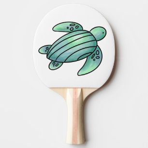 Raquete De Ping Pong tartaruga marinha pintada aquarela desenho animado