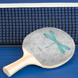 Raquete De Ping Pong Teal Dragonfly Damask