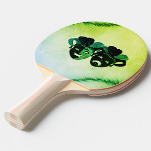 Raquete De Ping Pong Teatro de Comédia e Tragédia Design Verde