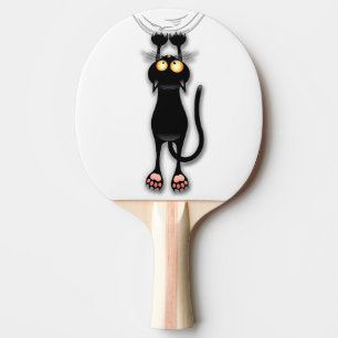 Raquete De Ping Pong Tecido de Arranque de Caracteres Engraçado de Cat
