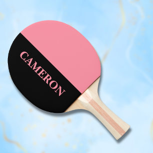Raquete De Ping Pong Tendência 2 cores   Nome   Rosa Preto e Salmão