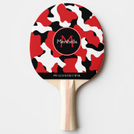 Raquete De Ping Pong Tendência Red Black Cow Impressão Monograma