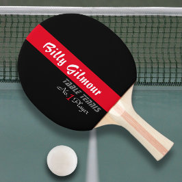Raquete De Ping Pong Tênis de mesa com nome numa faixa vermelha, legal
