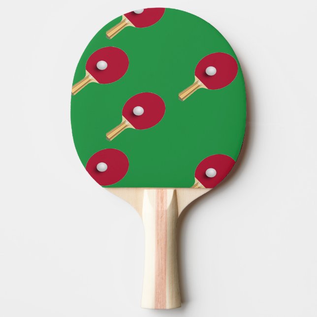 Raquete De Ping Pong tênis de mesa de  e esfera em verde (Frente)