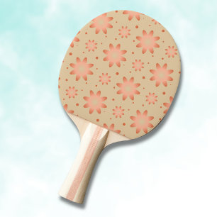 Raquete De Ping Pong Terracota laranja e bege areia margarida delicada