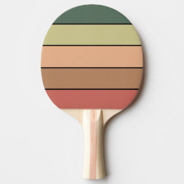 Raquete De Ping Pong Terracotta Brown Green Black On Watercolor Paper
