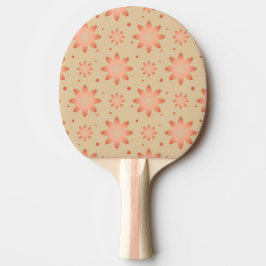 Raquete De Ping Pong Terracotta laranja e areia bege delicada margarida