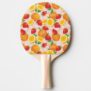 Raquete De Ping Pong Teste padrão abstrato com morango