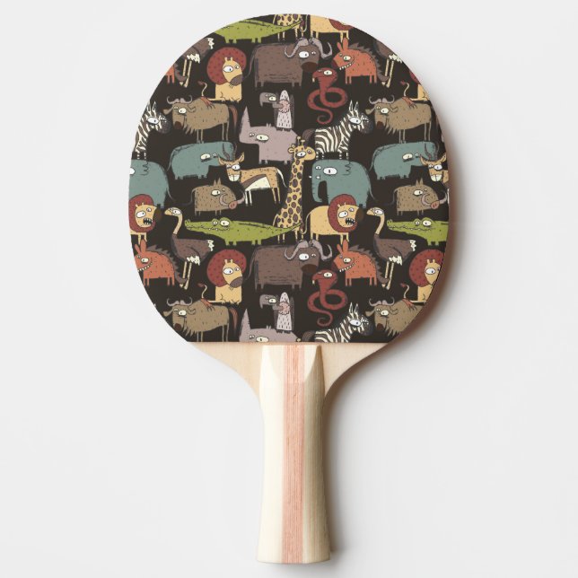Raquete De Ping Pong Teste padrão africano dos animais (Frente)