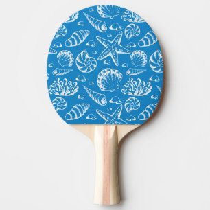 Raquete De Ping Pong Teste padrão azul da praia