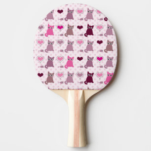 Raquete De Ping Pong Teste padrão bonito das meninas do gatinho