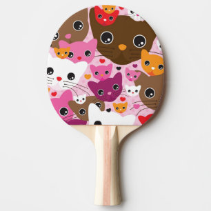 Raquete De Ping Pong teste padrão bonito do fundo do gato do gatinho