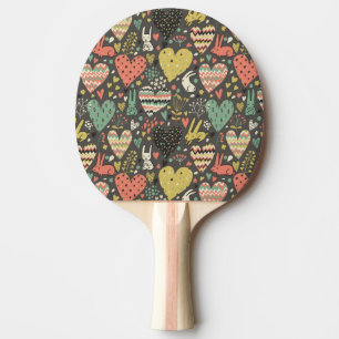 Raquete De Ping Pong Teste padrão bonito dos coelhos do amor com