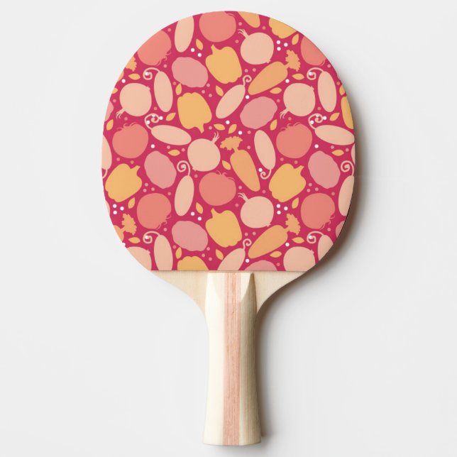 Raquete De Ping Pong Teste padrão colorido dos vegetais (Frente)