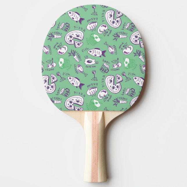 Raquete De Ping Pong Teste padrão com comida (Frente)