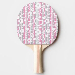 Raquete De Ping Pong Teste padrão com corações e flores
