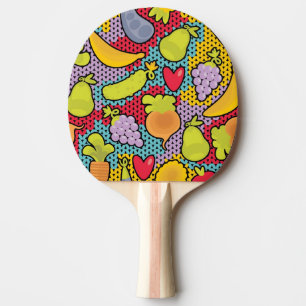 Raquete De Ping Pong Teste padrão com frutas e legumes
